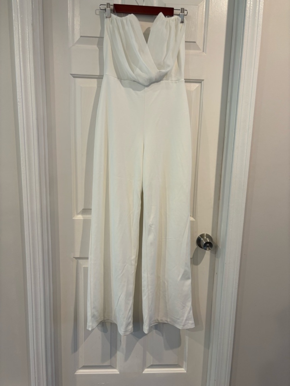 Windsor Strapless White Wide-Leg Jumpsuit